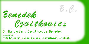 benedek czvitkovics business card